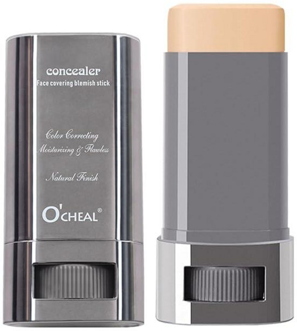 O'CHEAL 페이스 파운데이션 컨투어 스틱 롱 웨어 경량 브라이트닝 스틱 페이스 컨실러 블레미쉬 컨투어링 뷰티 메이크업 02#내추럴, 1