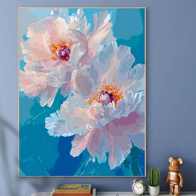 DIY 유화그리기 위메이크페인팅 명화그리기 인테리어, 펜+프레임리스 캔버스 벽걸이불가, JL025 라이크 스노우 48색