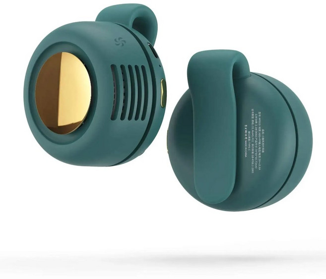 미니 서큘레이터 포켓 충전식 넥 캠핑 FAN 팬 버클 클립 쿨러 야외 핸즈프리 에어 휴대용 선풍기 소형 탁상용 여행, Green, 미니선풍기