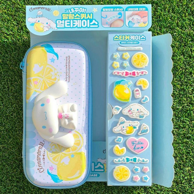 산리오 스퀴시 말랑 필통 대용량 어린이 초등학교 파우치, 1개, 시나모롤