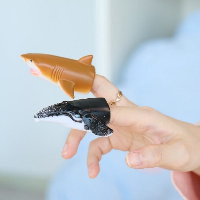 kb 역할놀이교구 부드럽고 유연한 고무 손가락인형 해양 (2758), 1개