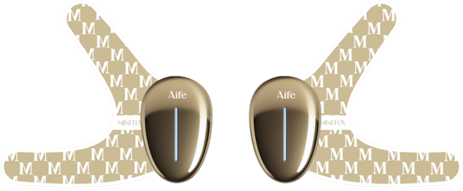 미니톡스 EMS 눈 팔자주름 턱 v라인 마사지기 리프팅패치 홈케어기기, 골드