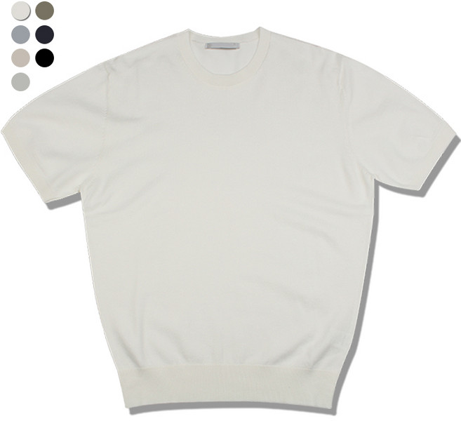 오마보이 남성용 헤라시 라운드넥 반팔 니트