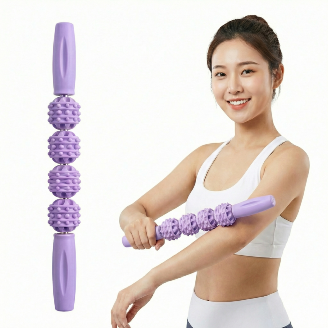 기절각 PIZEE 전신 마사지스틱 마사지봉 풀링바 롤러스틱, PURPLE, 1개