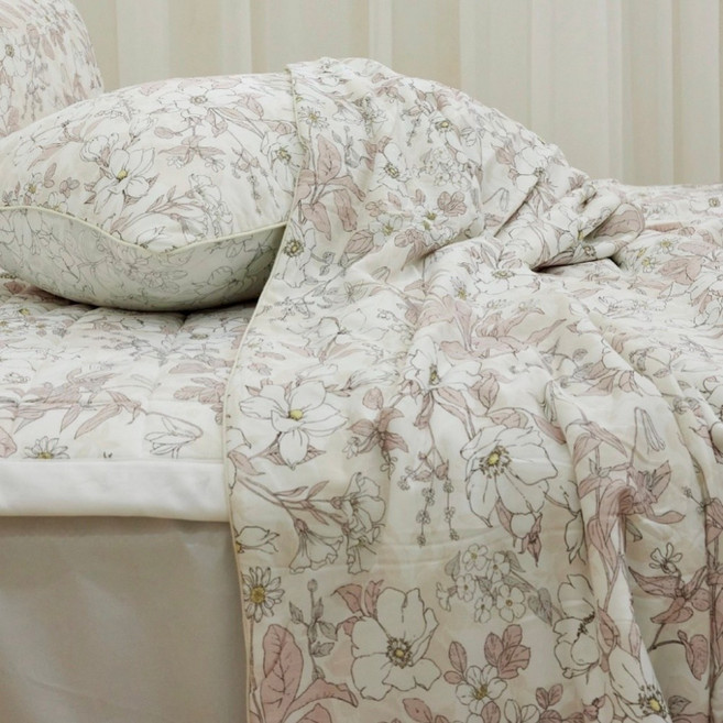 플라워 냉감이불 아이스 쿨링 여름이불 시원한 느낌을 주는 꽃무늬