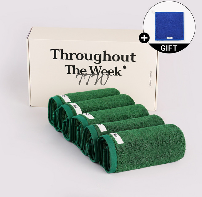 TTW 프리미엄 고중량 모달 타올 250g 30수, 5개, 포레스트