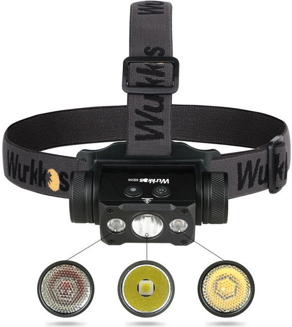 Wurkkos HD50 등산 헤드램프 5700-6000k 4000루멘 21700 트레킹 사정거리 239m 장거리 항속 케이빙 IP67 USB-C 야간낚시 보수와 응급에 사용, 1개, 블랙