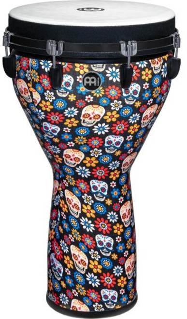 깊은 베이스 톤의 마인 타악기 점보 젬베 핸드 드럼 - 중국산 없음 합성 쉘 및 헤드 2년 보증(JD14BW), Standard Head, 14", Day Of The Dead, 1개