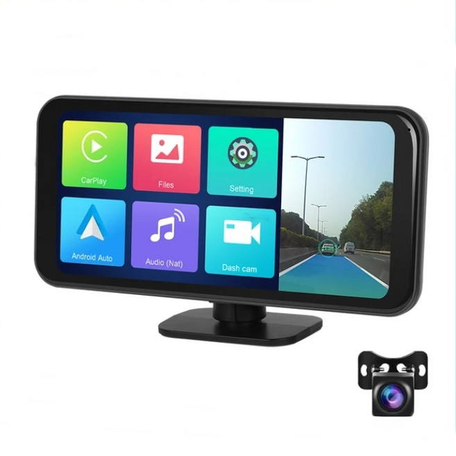 PODOFO 6.25인치 올인원 카플레이 안드로이드오토 네비게이션 4K 블랙박스 간편설치 WiFi연결 영상 확인, 기본패키지+후방카메라