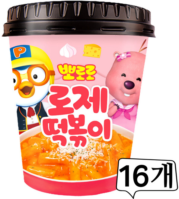 뽀로로 로제 떡볶이 115g 5개, 16개