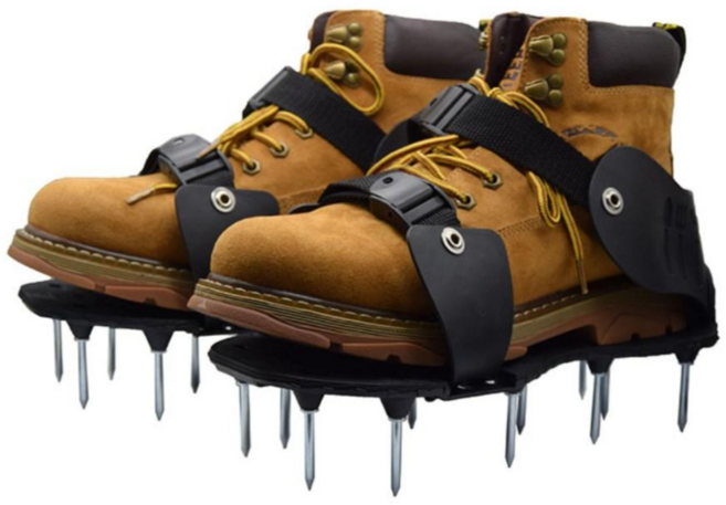 잔디신발 에어레이터 끈 조립이 필요 없는 일체형 신형 잔디관리신발 우레탄 에폭시 방수 작업 스파이크 신발