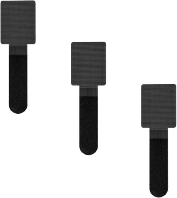 누리아띠접착식 찍찍이 전선 케이블 정리 타이, 블랙, 20개