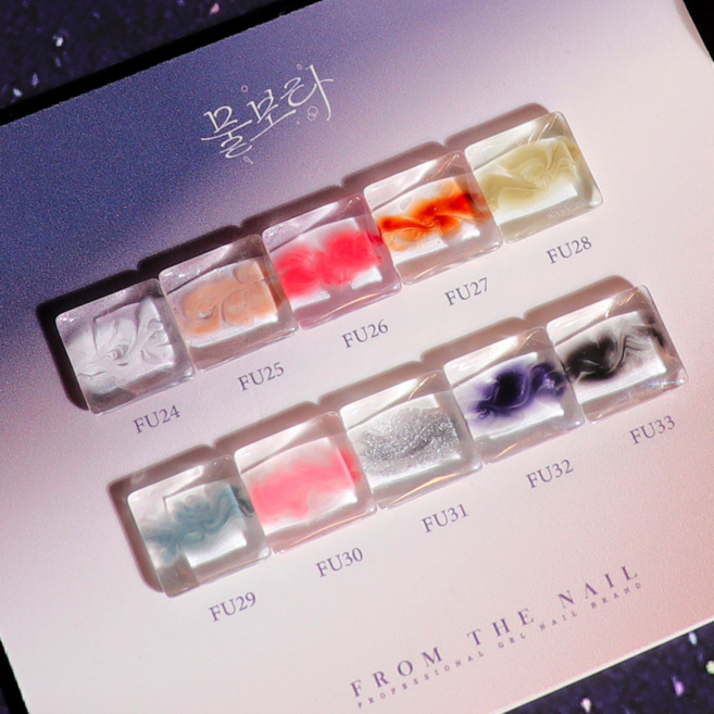 (정품) 프롬더네일 물보라 11종 세트 (전용베이스포함) 마블네일 잉크네일, 1개