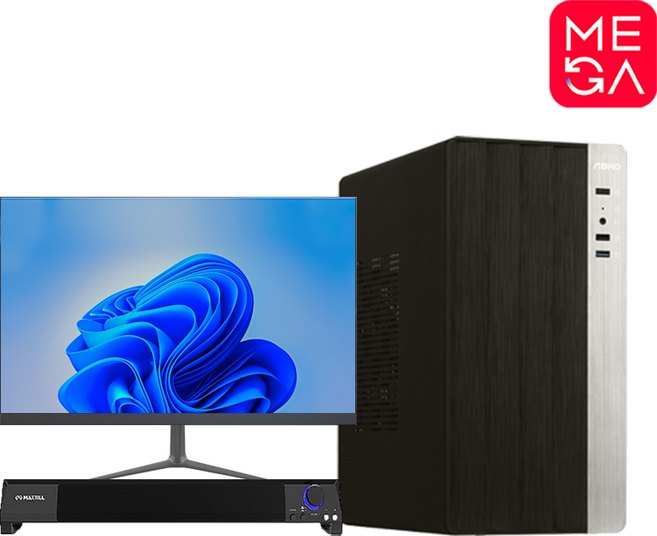 메가컴 사무용 업무용 가정용 컴퓨터 세트 PC 데스크탑 조립 컴 조립식 견적 본체 풀세트 24인치 27인치, 본체 01번, WIN11 Home, 256GB, 8GB, 블랙 27인치 풀세트, 라데온 VEGA8, 라이젠3-5300G