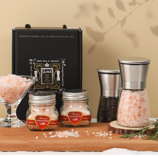 히말라야 소금장수 핑크 솔트 암염 소금 선물 세트 5종 및 답례품 [고메 4호] 선물세트, 1세트