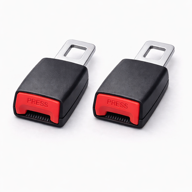 자동차 안전벨트 연장 클립, 2개, 블랙