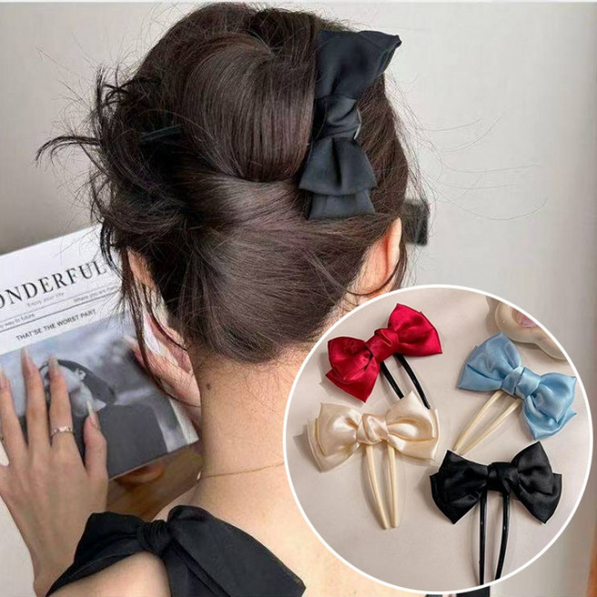 ZMBIRD 패브릭 리본 u자 헤어 비녀 4종세트 N4667