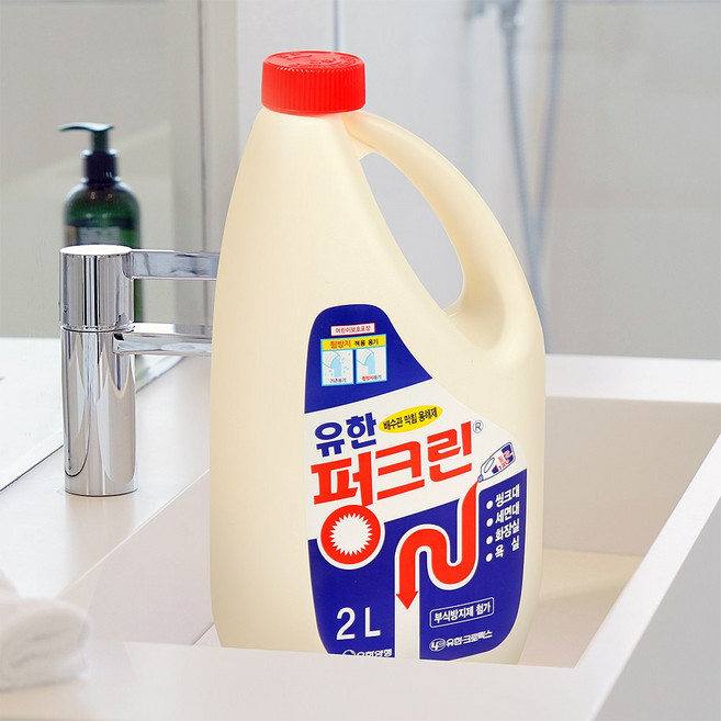 더샵 유한락스 펑크린 2L *2개입 배수관막힘 변기 뚫어뻥, 2개