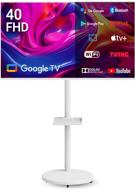 무빙큐빅스 화이트에디션 40인치 FHD 삼탠바이미 퍼스트 셋트 이동식 스마트TV 삼텐바이미 중소바이미, 고객직접설치, 스탠드형, 101cm(40인치)