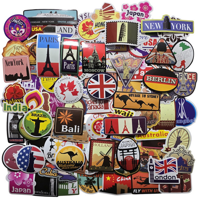 포트렘 캐리어스티커 노트북스티커 꾸미기, 01_월드심볼