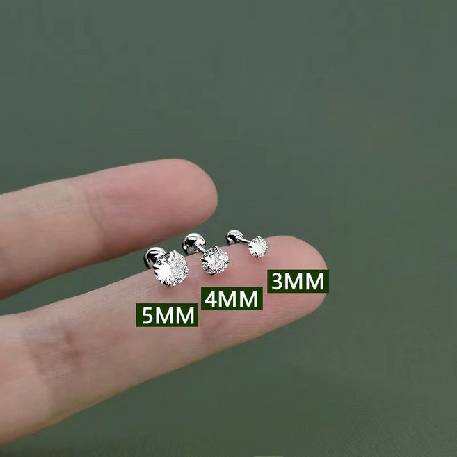 925純銀 鑽石耳釘