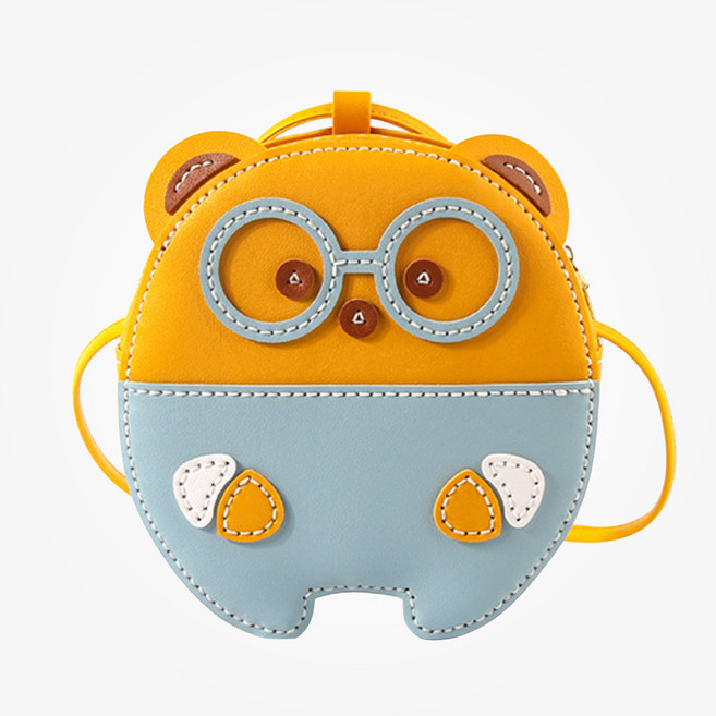 오꿈 가죽가방만들기 곰돌이 키트 DIY 가죽공예 바느질세트, 1개, 03 똑똑곰돌이 (옐로우)