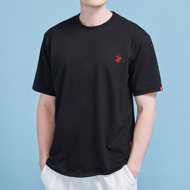 비버리힐즈폴로클럽 남여공용 자수로고 라운드 반팔 티셔츠 EPS9T00