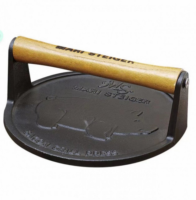 주철 스테이크 프레스 플레이트 고기 누름기 패티 연육기 바비큐 캠핑용 데판야끼 오징어 그릴 야외 식당 업소용 수동 고기망치, 1개