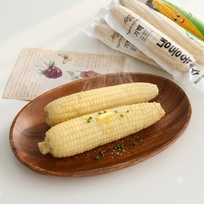 [국내산] 강원도 삶은 냉동찰옥수수, 1박스, 12~16cm 2팩 (6개입)