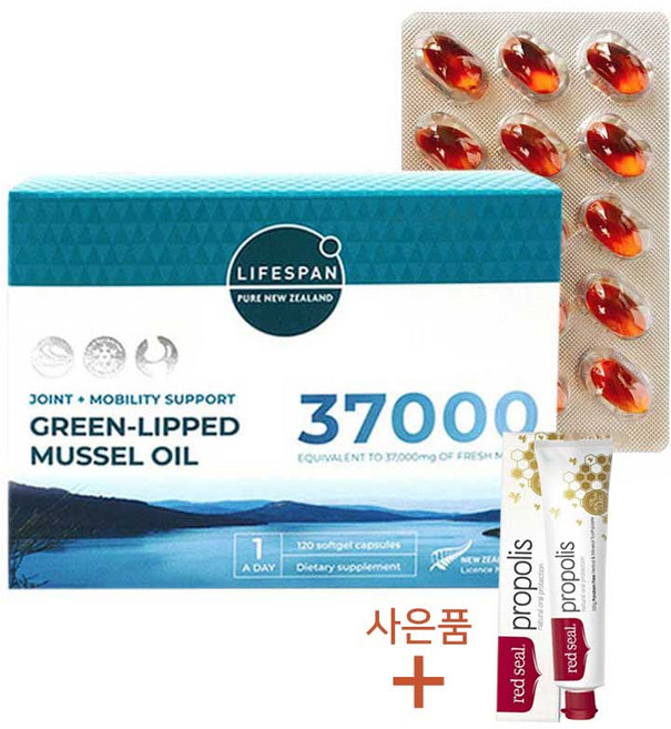 라이프스팬 뉴질랜드 초록입홍합오일 37000mg 초록잎홍합 초고함량 사은품, 120정, 1개
