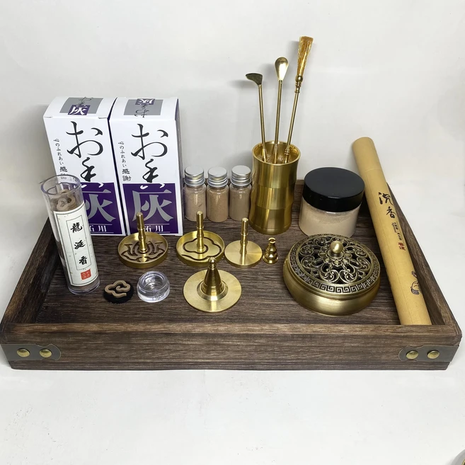 황동 아로마테라피 만들기 키트 향로 트레이 타워형 향꽂이 요가 명상 도구 액세서리 용품, 04 SSS2