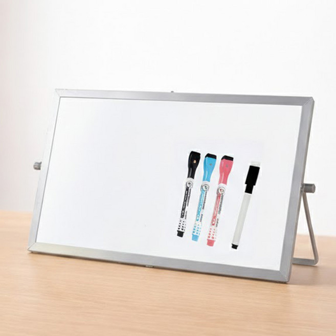 KCJ 양면 탁상용 화이트 보드 마카펜 세트, 알루미늄