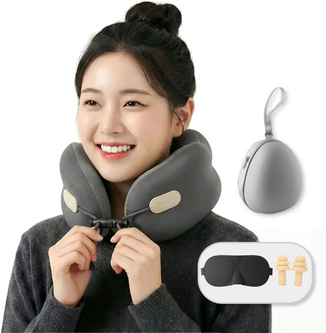 이든무드 여행용 목베개 고밀도 메모리폼 기내용 차량용 목쿠션