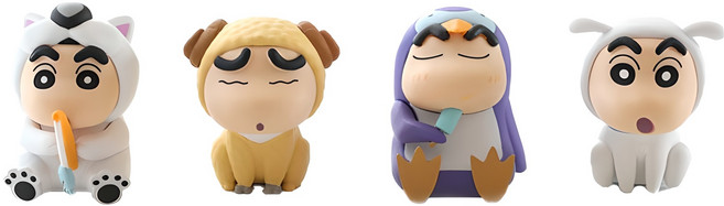 짱구 동물 피규어 4종 세트, 1세트