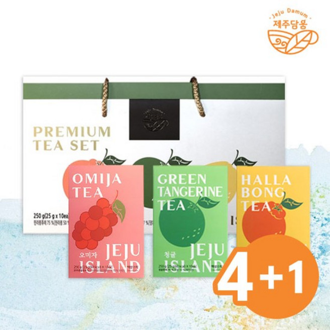 제주담움 과실차 스틱 3종 선물세트 한라봉/청귤/오미자차 4+1박스, 없음, 25g