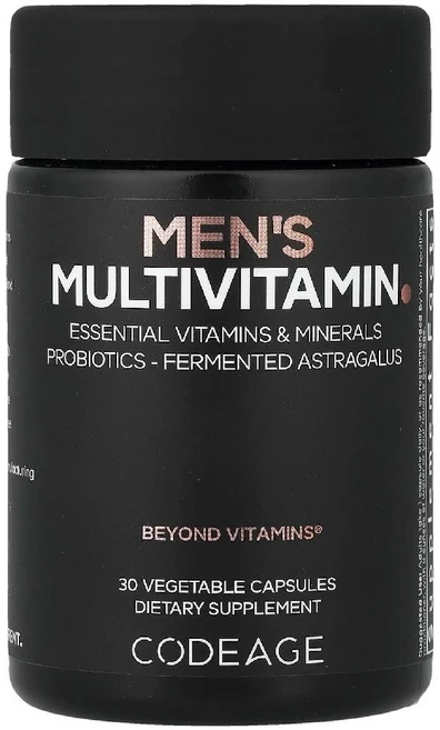코드에이지 종합비타민 50 Mens Multivitamin 코엔자임Q10 셀레늄 30정, Codeage 코드에이지 멀티비타민 50 30 베지캡, 1개 - 쿠팡