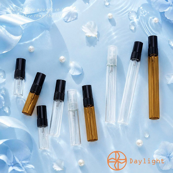 Daylight 玻璃香水分裝瓶 旅行噴霧瓶, 1個, 透明玻璃瓶身/黑色噴頭,5ml, 透明玻璃瓶身黑色噴頭