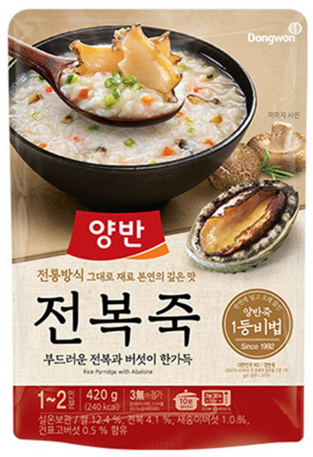 양반 전복죽, 420g, 6개