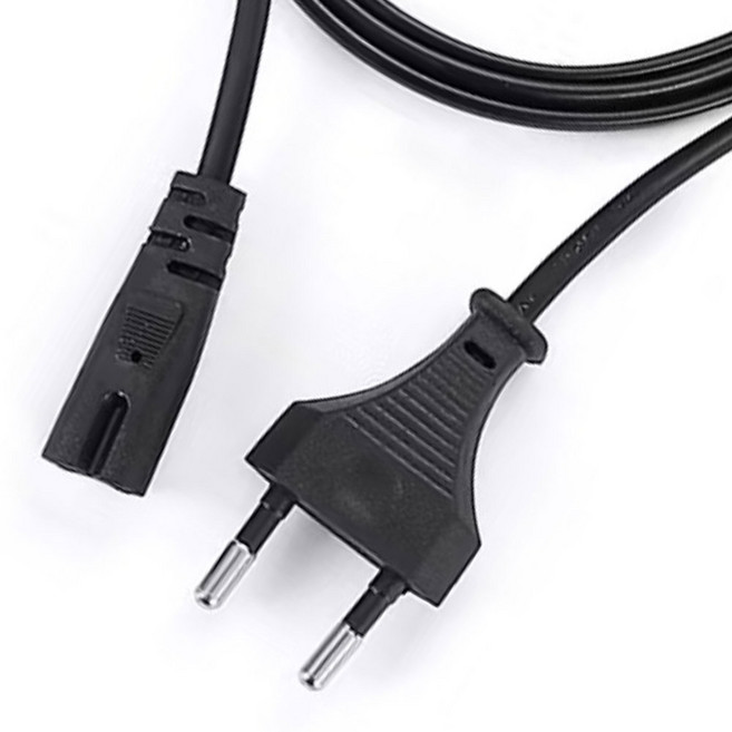 8자 코드 파워 케이블 모니터 노트북 컴퓨터 AC 전원 선 2구, 2m, 1개