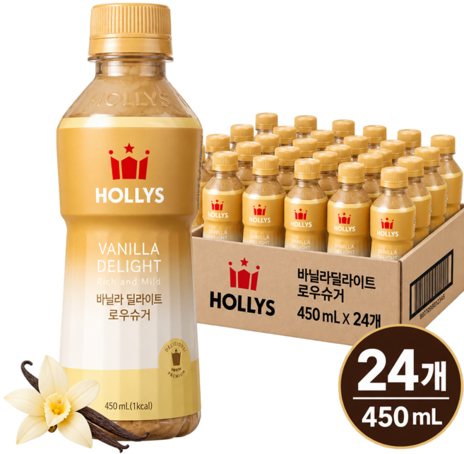할리스 바닐라 딜라이트 로우슈거 커피, 450ml, 24개