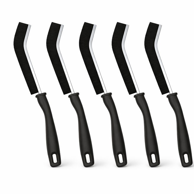 틈새 브러시 욕실 타일 줄눈 청소솔 창문 창틀 모서리 청소 브러쉬 세트, 5개, 블랙