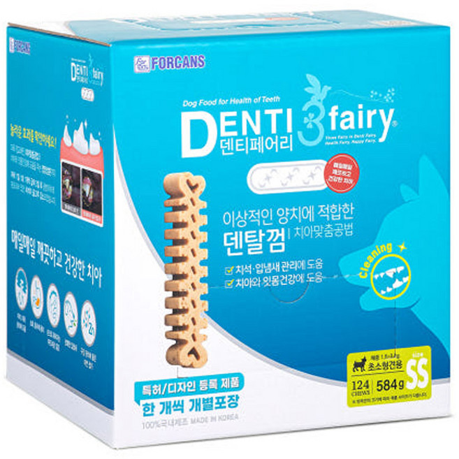 포켄스 덴티페어리 덴탈껌, 1개, SS(124개입)