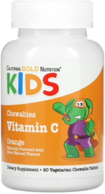 캘리포니아골드 어린이 츄어블 비타민 C 오렌지맛 식물성 90정 만4세이상 - 쿠팡