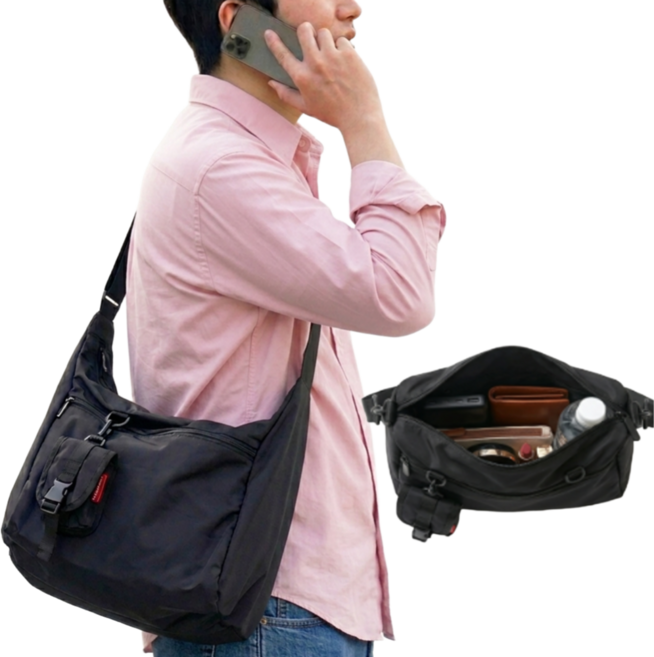 라이프토닉 남자 크로스백 방수 보조가방 데일리 학생 메신저백