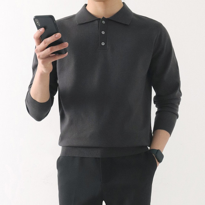 지지블랙 [당일출고] 부드럽고 촉감이 좋은 엔드류 스판 카라 니트 스웨터 ZZBKN054