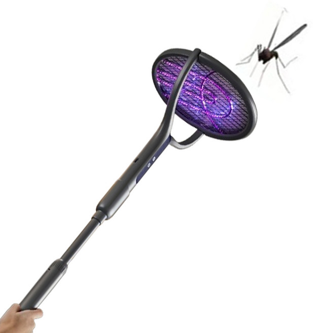 충전식 접이식 회전 전기모기퇴치기 벌레 퇴치 휴대용 초파리전기파리채, gray, 그레이
