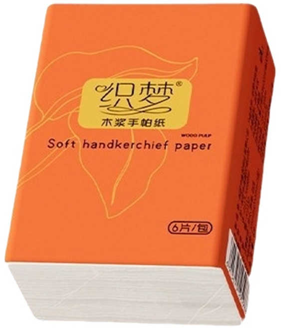 原木手帕紙 木漿手帕紙 加厚衛生紙, 10套, 手帕紙巾【6張/包】, 6張