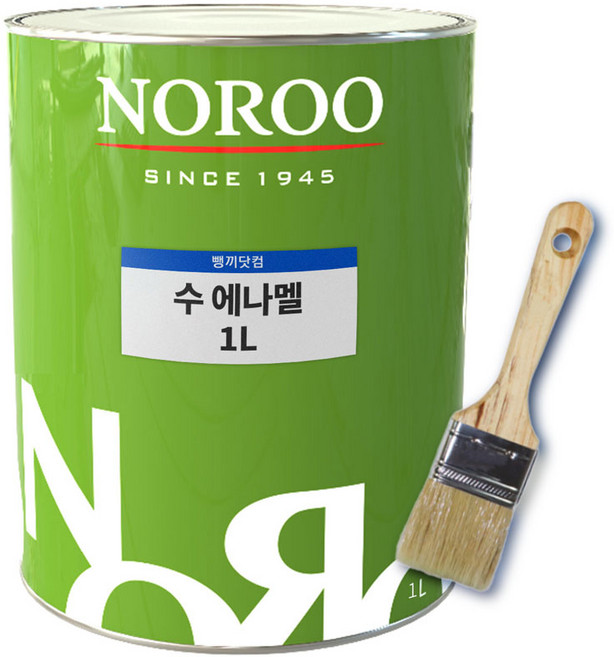 노루페인트 수에나멜 유성페인트 1리터 철재 목재, 백색(유광), 1개, 1L