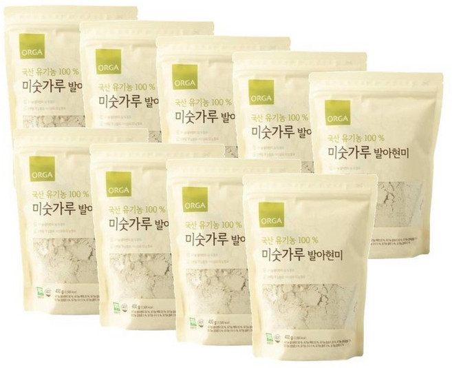 올가 국산 유기농 100% 미숫가루 발아현미, 9개, 400g