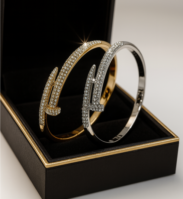 여성 시그니처 큐빅 팔찌 / 슬림 라인 뱅글 디자인